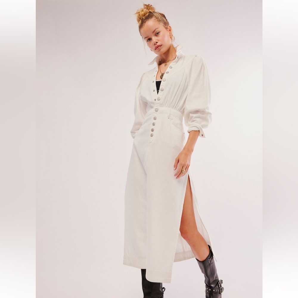Free People Mad Love denim Midi dress size M